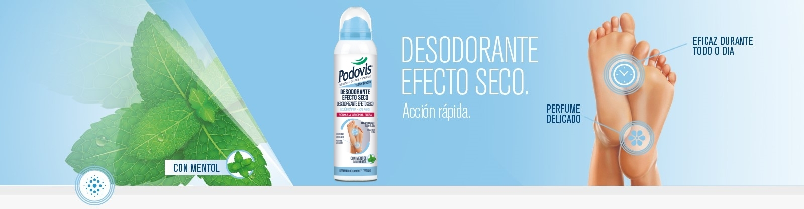 Podovis: Spray desodorante efecto seco: Eficaz acción anti-olor que dura todo el día